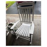 white wooden porch rocking chair