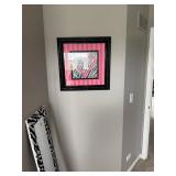 Zebra print with pink heart picture art