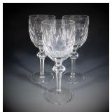 Lot 45 3pc SIGNED DISCONTINUED WATERFORD CURRAGHMORE CLARET WINE GLASSES