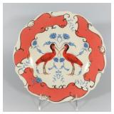 LOT 5 NEW IN BOX NATURE TABLE BY LOU ROTA SCARLET CRANE BIRD PLATE