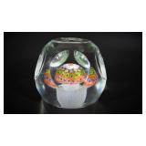 LOT 22 VINTAGE CLEAR GLASS WINDOWS MUSHROOM MILLEFIORI PAPERWEIGHT