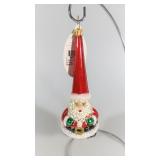 LOT 24  NEW IN BOX CHRISTOPHER RADKO CONE CLAUS GLASS CHRISTMAS ORNAMENT