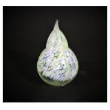 LOT 48 VINTAGE ISLAND GLASS PEAR SHAPE MINIATURE PAPERWEIGHT