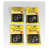 34 4PC LOT K&B MODEL-RAMA AURORA PLASTICS PIT STOP #411 15/16" FIRESTONE RIBBED TREAD TIRES