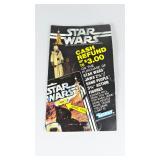 15 RARE VINTAGE 1977 STAR WARS CASH REFUND INSERT FOR JAWA + SAND PEOPLE ACTION FIGURES