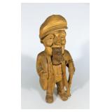 32 VINTAGE CARVED WOOD OLD MAN NUT CRACKER