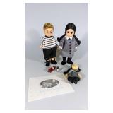36 2pc BOXED MADAME ALEXANDER ADDAMS FAMILY WEDNESDAY + PUGSLEY DOLL SET