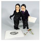 37 2pc BOXED MADAME ALEXANDER ADDAMS FAMILY MORTICIA + GOMEZ DOLL SET