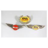 60 3pc VINTAGE MESABA AIRLINES FLIGHT ATTENDANT + PILOT WING PINS