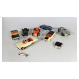 99 VINTAGE LOT OF AURORA SLOT CARS, BODIES AND CHASSIES