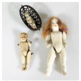 102 3pc LOT ANTIQUE BISQUE MINIATURE DOLLS - GERMANY