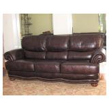 Leather nailhead sofa