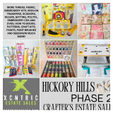 XCNTRIC Estate Sales Hickory Hills Phase 2 Crafters Estate Sale Oct 2-4, 2025