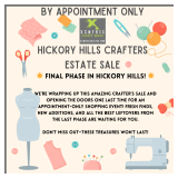 XCNTRIC HICKORY HILLS ESTATE SALE CRAFTERS FINAL PHASE THRILL OF THE HUNT ESTATE SALE