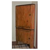 Primitive Americana Large Pine Corner Cupboard (44”W x 79”H)