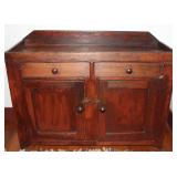 Antique 19th Century double door/2 Drawer Dry Sink (34”H at back x45”W x 17”D) Antique 19th Century double door/2 Drawer Dry Sink (34”H at back x45”W x 17”D)