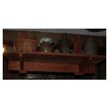 Replica primitive Farm House Wall Shelf Peg Constructed 36” W x 14.5”D. Shown with Antique Salt Glaz Replica primitive Farm House Wall Shelf Peg Constructed 36” W x 14.5”D. Shown with Antique Salt Glaz