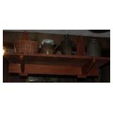 Replica primitive Farm House Wall Shelf Peg Constructed 36” W x 14.5”D. Shown with Antique Salt Glaz