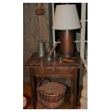 American Primitive work table with a Single Drawer. Hand dove tail and wood peg construction on Tape