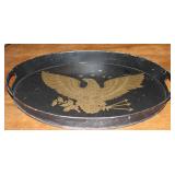 Vintage Black Metal Tray with Eagle (23” x 17” x 2”D) Vintage Black Metal Tray with Eagle (23” x 17” x 2”D)