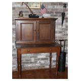 American Antique Plantation Desk with wide drawer and double doors. Bottom Desk Area (32”H x 42”W x American Antique Plantation Desk with wide drawer and double doors. Bottom Desk Area (32”H x 42”W x