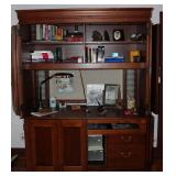 Hooker Furniture Cherry Computer Credenza with Hinged Fold Back Doors (78”H x 58”W x 25”) Hooker Furniture Cherry Computer Credenza with Hinged Fold Back Doors (78”H x 58”W x 25”)