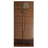 Antique Wrought Iron Adjustable Height Arm with both Electrical and Candle Burner/with snuffer and w Antique Wrought Iron Adjustable Height Arm with both Electrical and Candle Burner/with snuffer and w