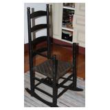 Antique Black Pilgrim or Great Ladder Back Chair/Rocker with Splint Cane Seat (1709-1800’s) could be