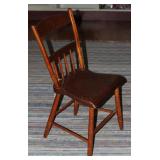 Antique New England Solid Wood, Half Spindle Back Saddle Seat Chair. cc.1870’s