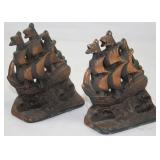 Vintage Bronze  Tall Ship Bookends  c.1900’s