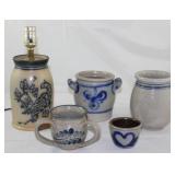 Collection of Blue and White Vintage Salt Glaze Stoneware Collection of Blue and White Vintage Salt Glaze Stoneware
