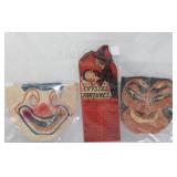 Vintage Gauze Halloween Mask:  Howdy Doody c. 1920’s and Devil 1920-30’s .  Crystal Fortunes H.H.  L