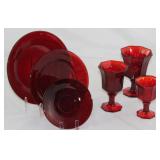 Anchor Hocking “Royal Ruby” (5) Dinner Plates, (3) Salad Plates, (1) Dessert plate and (3) Saucers. Anchor Hocking “Royal Ruby” (5) Dinner Plates, (3) Salad Plates, (1) Dessert plate and (3) Saucers.