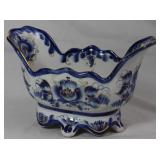 Wekma Russia Blue and White Porcelain Console Bowl  (9”W x 5.5”H x 5”D)