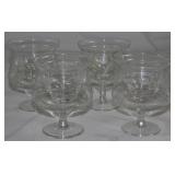 Vintage Etched Cut Crystal Shrimp Cocktail Goblet with Liners (Set of 4)