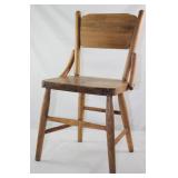 Antique Solid  Oak Child’s Chair w/Half Panel Back