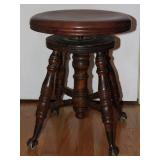 Antique Ball and Claw Foot Piano Stool