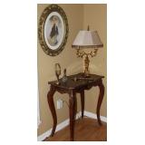 French Ladies’ Writing Desk with Ormolu Brass Mounts and Center Drawer. Also shown is a Vintage Ital