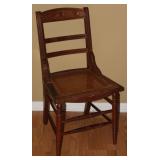 Antique early 20th Century Walnut Hand Cane Bottom Side Chair Antique early 20th Century Walnut Hand Cane Bottom Side Chair
