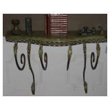 Solid Brass and Marble Wall-mounted Console Table (39” W x 11”D) Solid Brass and Marble Wall-mounted Console Table (39” W x 11”D)