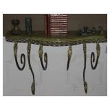 Solid Brass and Marble Wall-mounted Console Table (39” W x 11”D)