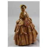 Vintage Carnival Chalk-ware Southern Belle Figurine (7”H)