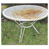 Vintage Mid Century Wrought Iron Mesh Garden Table