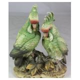 Andrea by Sadek Porcelain Bisque “Cockatoos”.   (8.5”H x 7.5”W x 4”D)