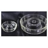 Glasbake:  “Little Princess” Glass Ring Mold (4 3/4”) and “Queen Anne” Large Glass Ring Mold (8 3/4”