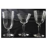 Vintage “Laurel Wreath” Crystal: Iced Tea Goblets (8 ea), Wine/Water Goblets (7ea.) and Champagne/Ta