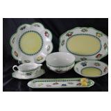 Villeroy & Boch “French Garden Fleurence”:  Scalloped Serving Bowl (12.5”), Oval Platter 14”, Round 