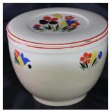 Universal Pottery Depression Era “Circus” Refrigerator Bowl with Lid