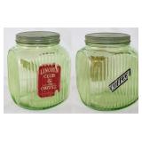 Depression Era Vaseline Glass “Lincoln Club Coffee” Original Label Gallon Jar with Original Lid.  Sh