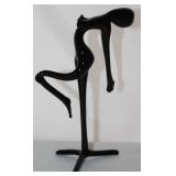 Small Blown Black Art Glass Nude Figurine (4 3/4”H)